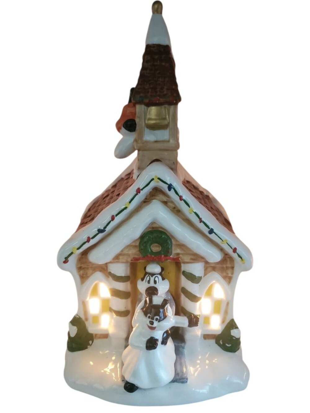 Warner Bros. Vtg Pepe le Pew RARE Light-Up Ceramic Winter Wedding Chapel